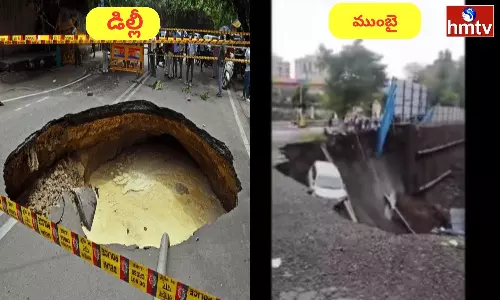 Potholes In The Middle Of The Road In Delhi And Mumbai