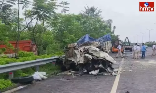 Accident on Hyderabad Outer Ring Road Accident on Hyderabad Outer Ring Road