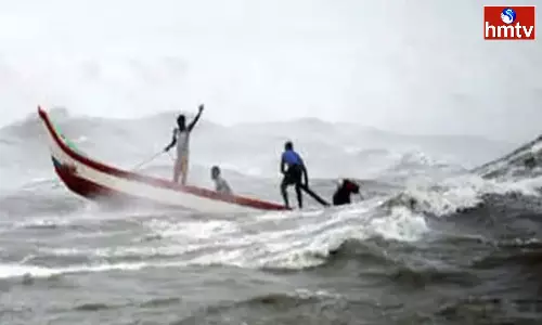 The Boat Capsized in the Sea in Konaseema District