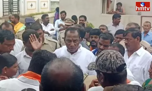 Protest Against Minister Malla Reddy In His Own Place