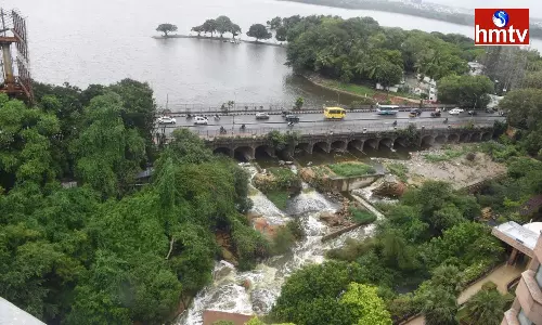 Heavy Floods Water In Hussain Sagar