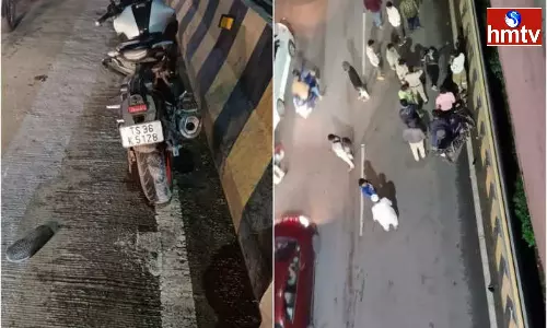 Bike Hits Divider On Gachibowli Biodiversity Flyover In Hyderabad