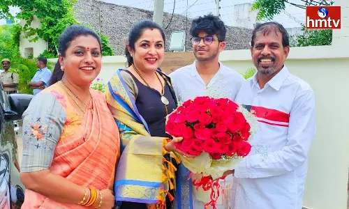 Ramya Krishnan Meet Minister Roja in Nagari
