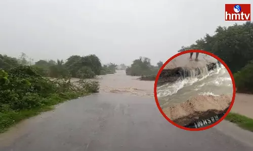 A Washed Away Bridge In Nizamabad District