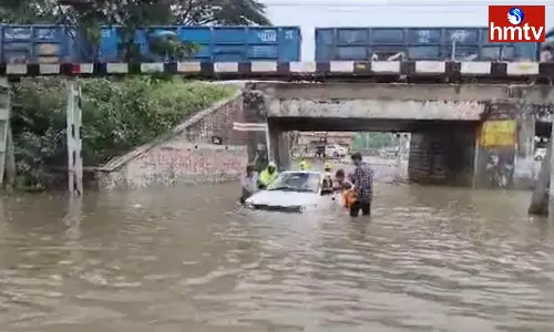 Flood at Lingampally Railway underpass Flood at Lingampally Railway underpass
