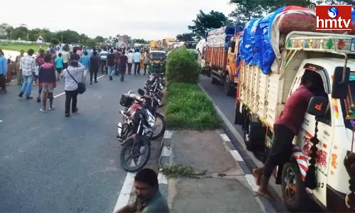 Flood at Hyderabad and Vijayawada Highway