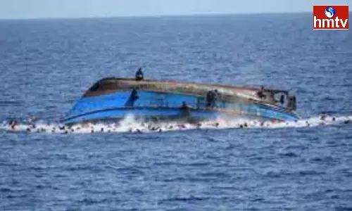 The Boat Capsized On The Beach Of Guppidipeta Srikakulam District