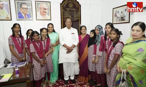 MLC Kavitha Welcome Government School Students To Legislative Council MLC Kavitha Welcome Government School Students To Legislative Council