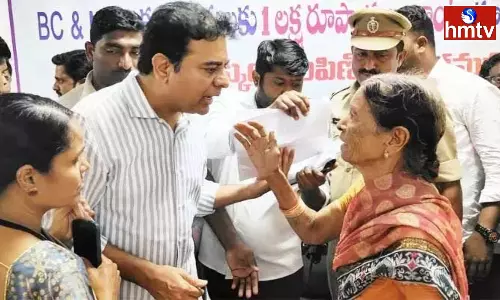Municipal Authorities Kicked me out of the House Old Woman Says to Minister KTR