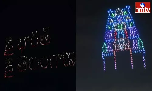 Mega Drone Show In Mahabubnagar