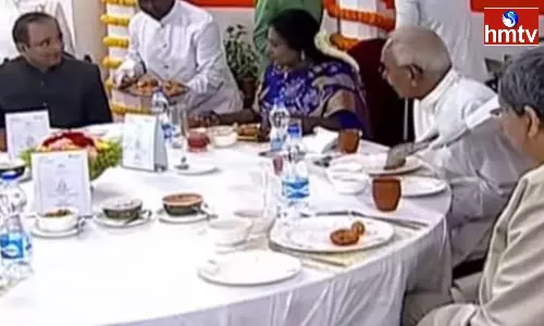 AP Telangana Governor At Home Event Cm Kcr Skips Cm Jagan Attends