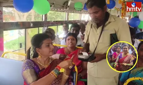 MLA Roja Inaugurates RTC Bus