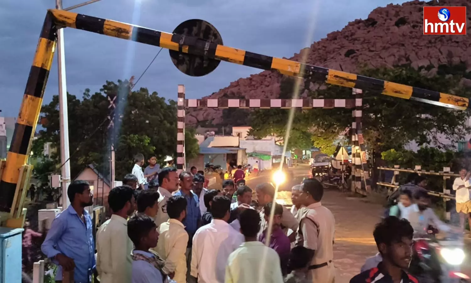 Tension At Kosigi Railway Gate In Kurnool District