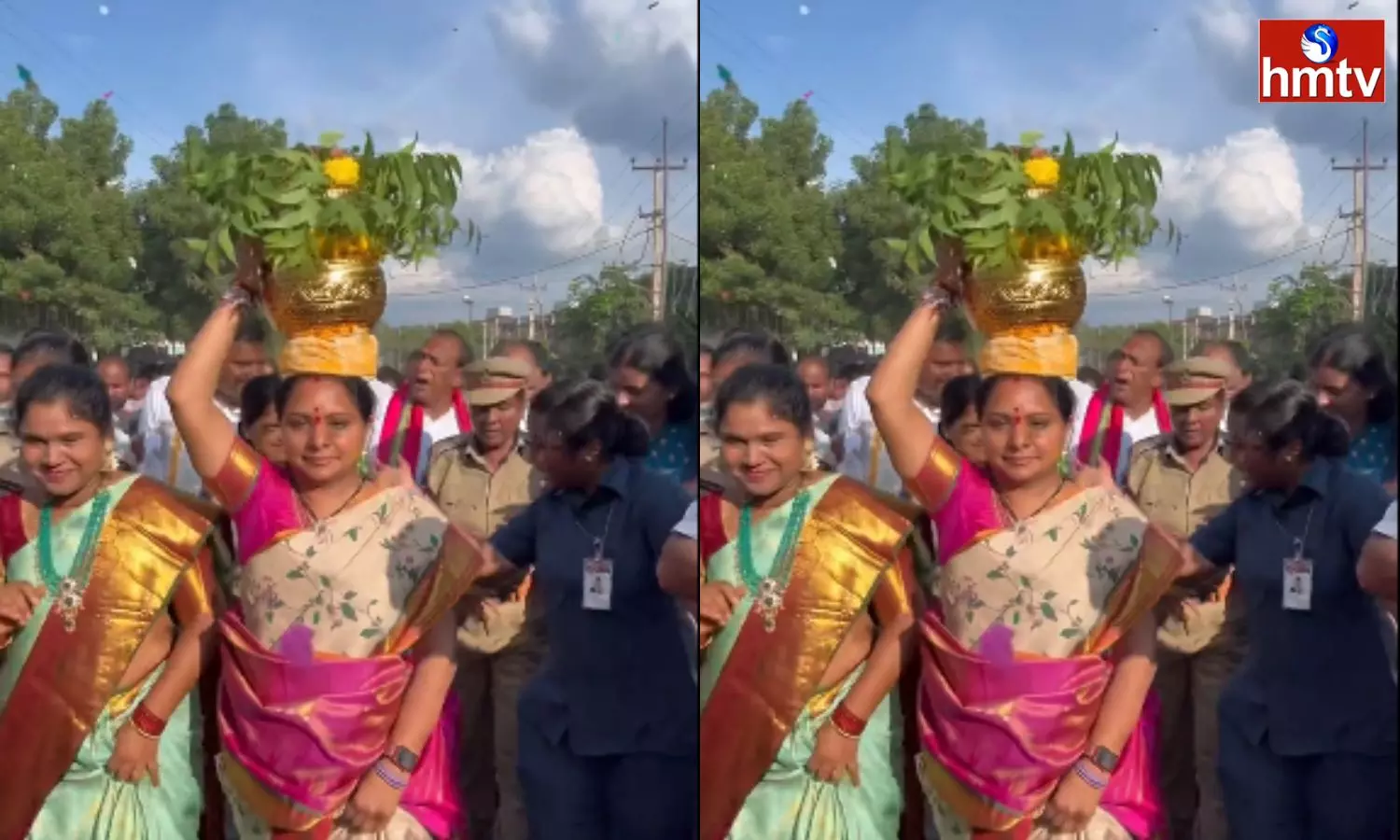 MLC Kavitha Offering Bonam To Amma