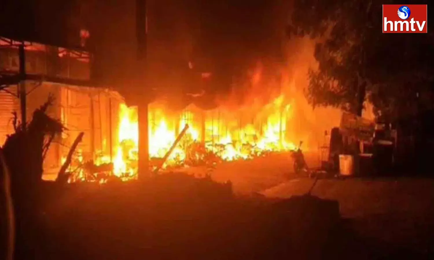 Massive Fire Accident At Lalithambika Shopping Complex In Srisailam