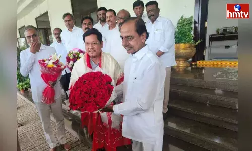 Meghalaya Cm Conrad K Sangma Met With Cm Kcr At Pragathi Bhavan