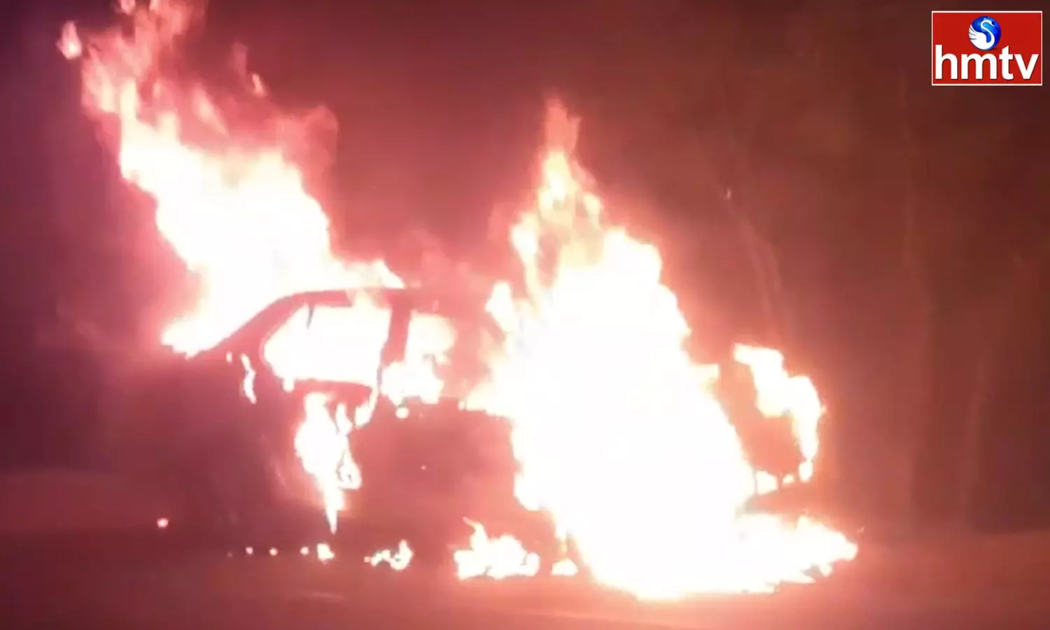 A Car Caught Fire in Nellore