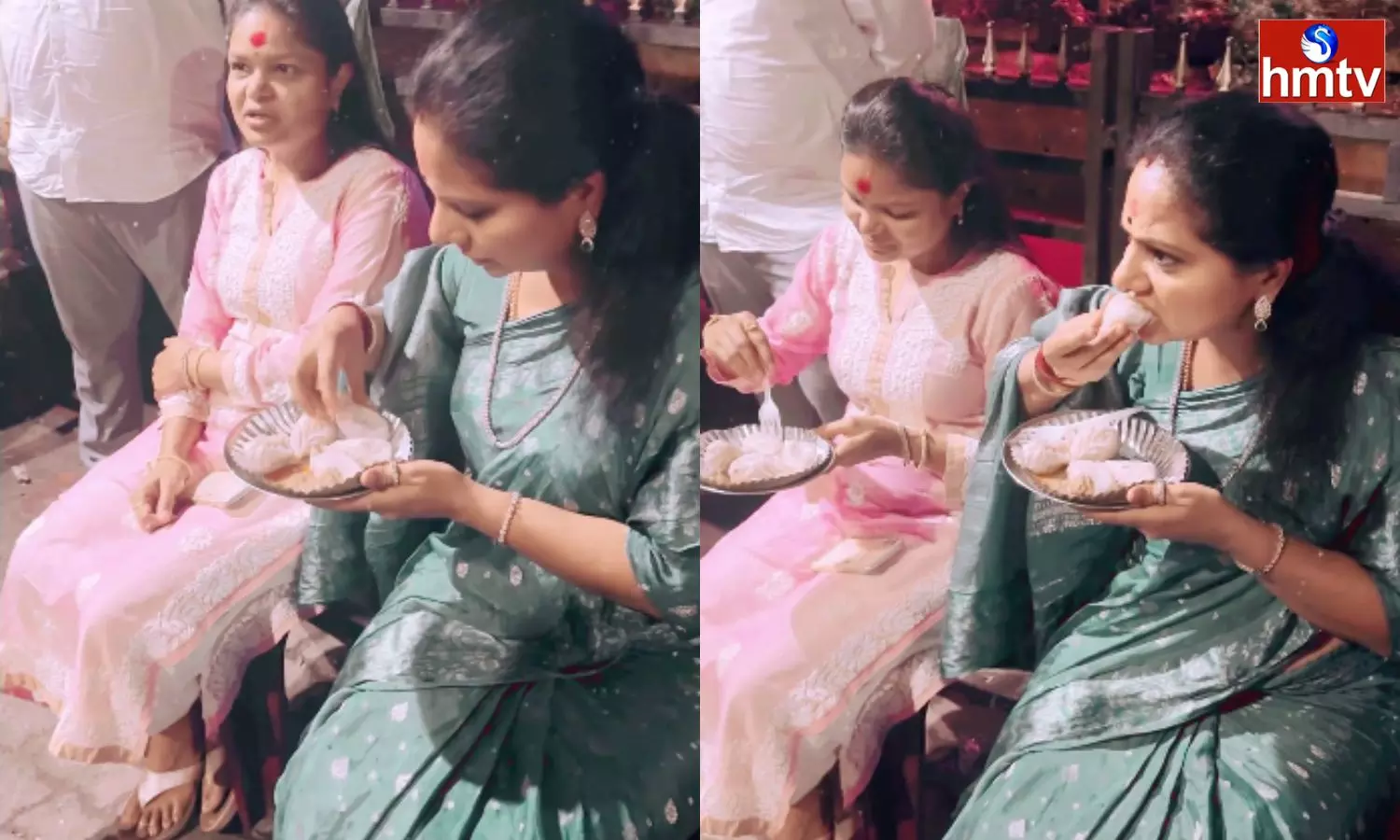 MLC Kavitha Shares Video Of Eating Momos In Guwahati