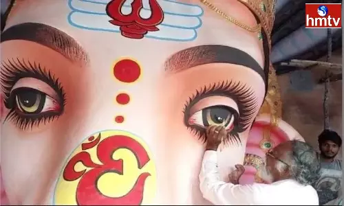 Khairatabad Ganesh 2023 Eye Painting Completed