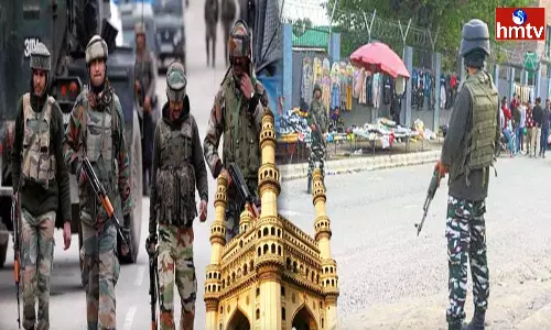 Heavy Police Security In Hyderabad