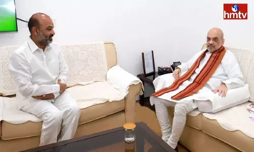Amit Shah Meet Bandi Sanjay in Hyderabad Amit Shah Meet Bandi Sanjay in Hyderabad