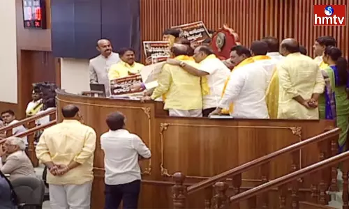 Ap Assembly Sessions Begin, Tdp Members Besiege Speakers Podium
