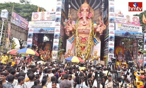 Khairatabad Ganesh Nimajjanam Arrangements started Khairatabad Ganesh Nimajjanam Arrangements started