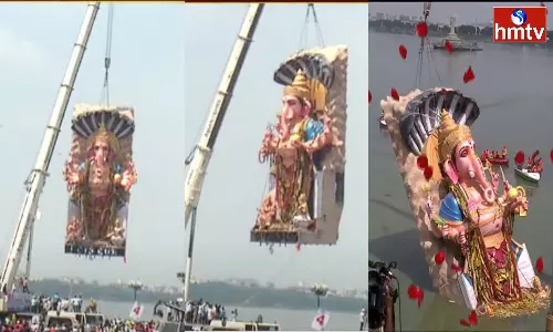 Khairatabad Ganesh 2023 Immersion Completed at Tank Bund