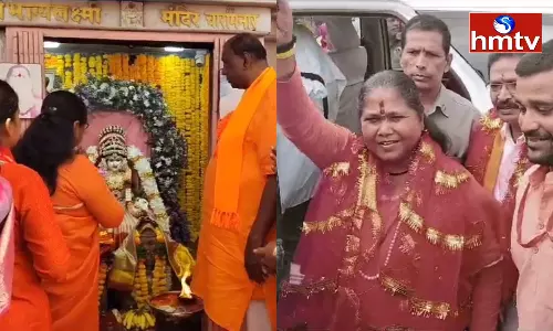 Union Minister Sadhvi Niranjan Visited Goddess Bhagyalakshmi