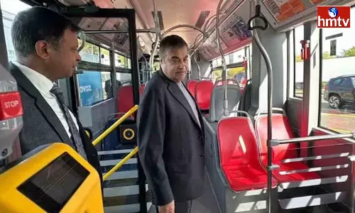 Nitin Gadkari Takes A Test Drive In Hydrogen Bus In Prague