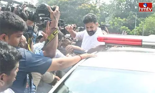 Police Arrested Revanth Reddy In Gunpark
