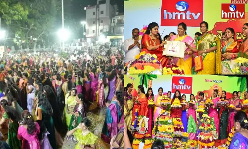 hmtv has Organised Mega Bathukamma Sambaram in Alwal