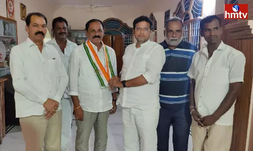 Kamanpur PACS Chairman Inuganti Bhaskar Rao joined Congress in the Presence of MLA Sridhar Babu