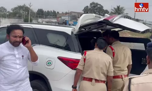 Police Checked Kishan Reddy Vehicle Police Checked Kishan Reddy Vehicle