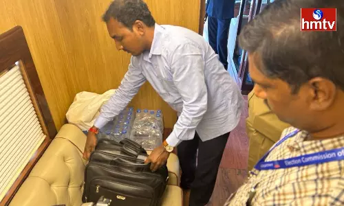 EC Inspected the Pragathi Ratham in which KCR was Traveling
