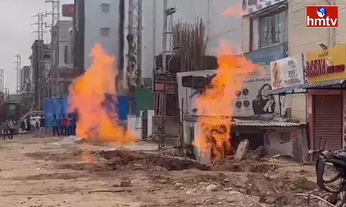 Gas Pipe Line Leak At Suchitra In Hyderabad