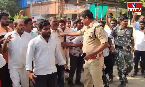 Police Baton Charge in Sangareddy Police Baton Charge in Sangareddy