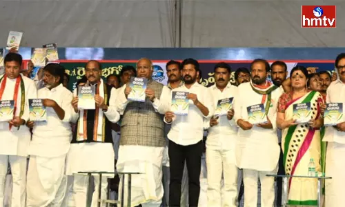 Release of Congress Manifesto at Gandhi Bhavan Release of Congress Manifesto at Gandhi Bhavan