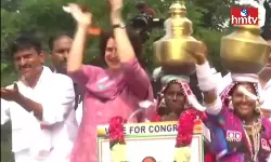 Priyanka Gandhi Dance With Tribal Women at Khammam Road Show