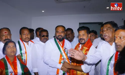 Boduppal Corporators Who Joined The Congress With The Presence Of Revanth Reddy