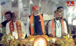 PM Modi Holds Mega Road Show In Hyderabad