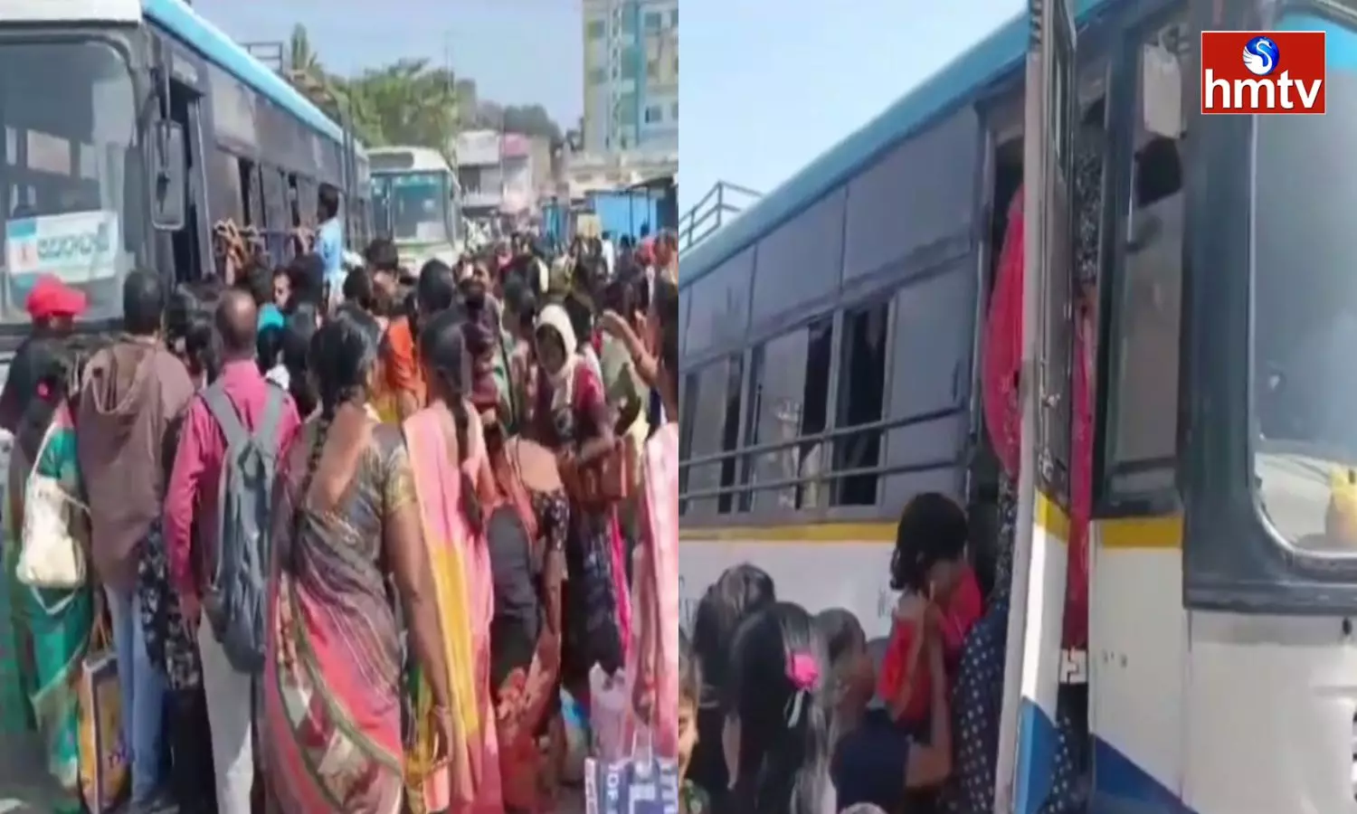 Heavy Rush at RTC Bus Stands