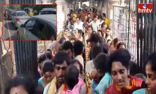 Heavy Traffic Jam on Srisailam Ghat Road