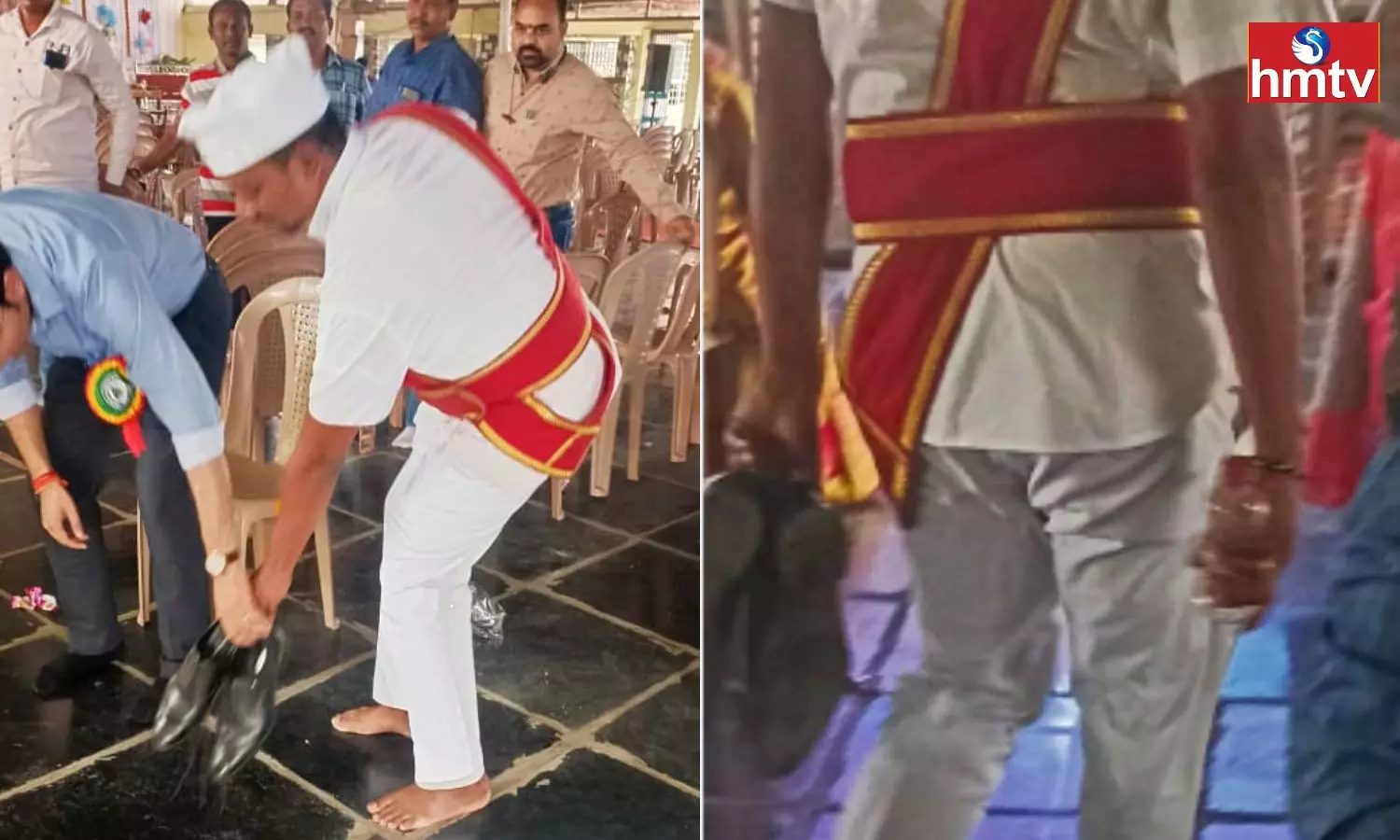 Bhupalpally Collector Made His Assistant Carry His Shoes During Church Visit