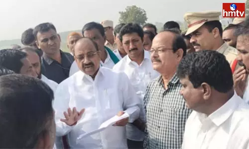 Minister Tummala inspected the palm oil factory works