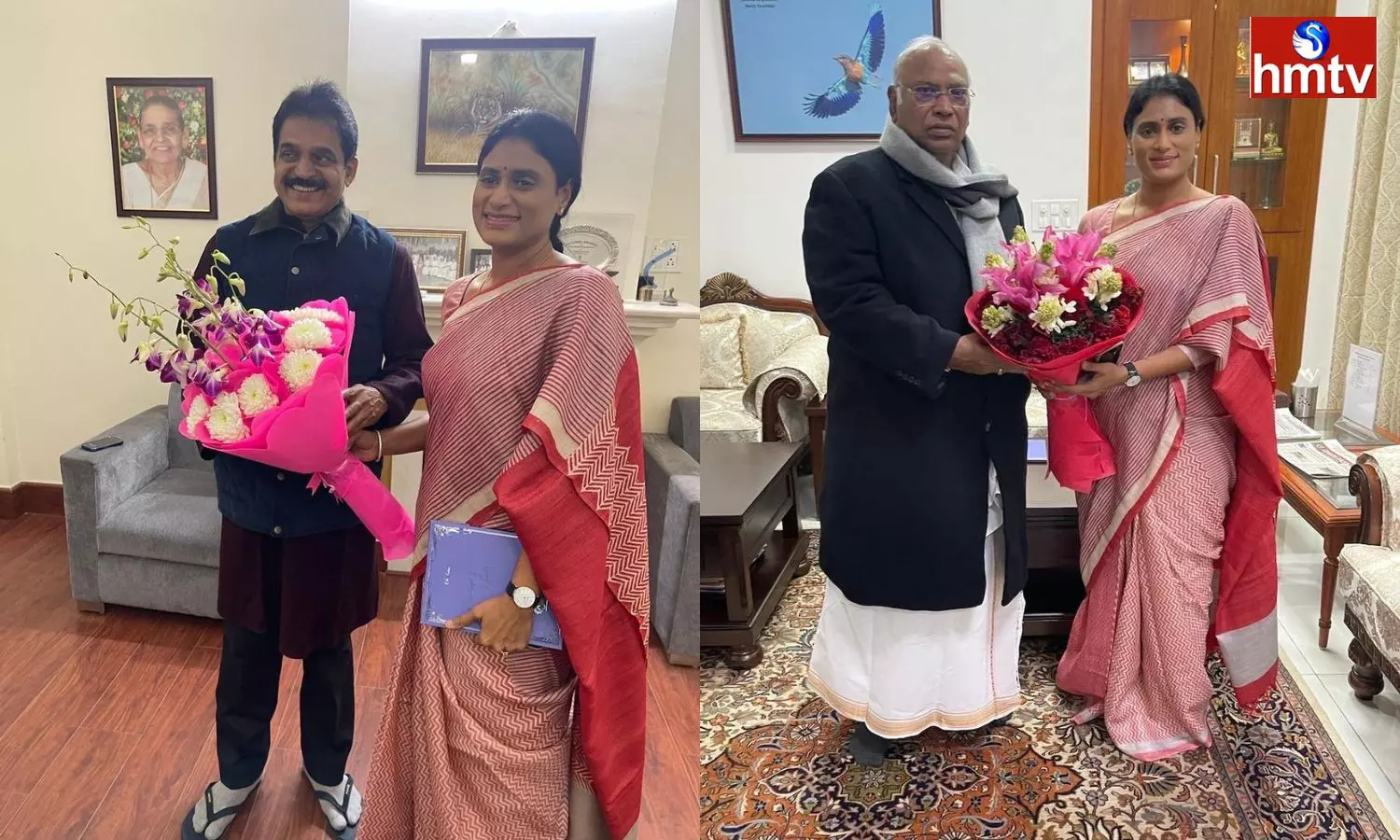 Sharmila Meets Mallikarjun Kharge, KC Venugopal