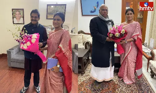 Sharmila Meets Mallikarjun Kharge, KC Venugopal