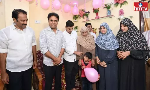 KTR Visits Ibrahim Khan Home In Borabanda