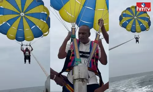 Malla Reddy Goes Parasailing In Goa