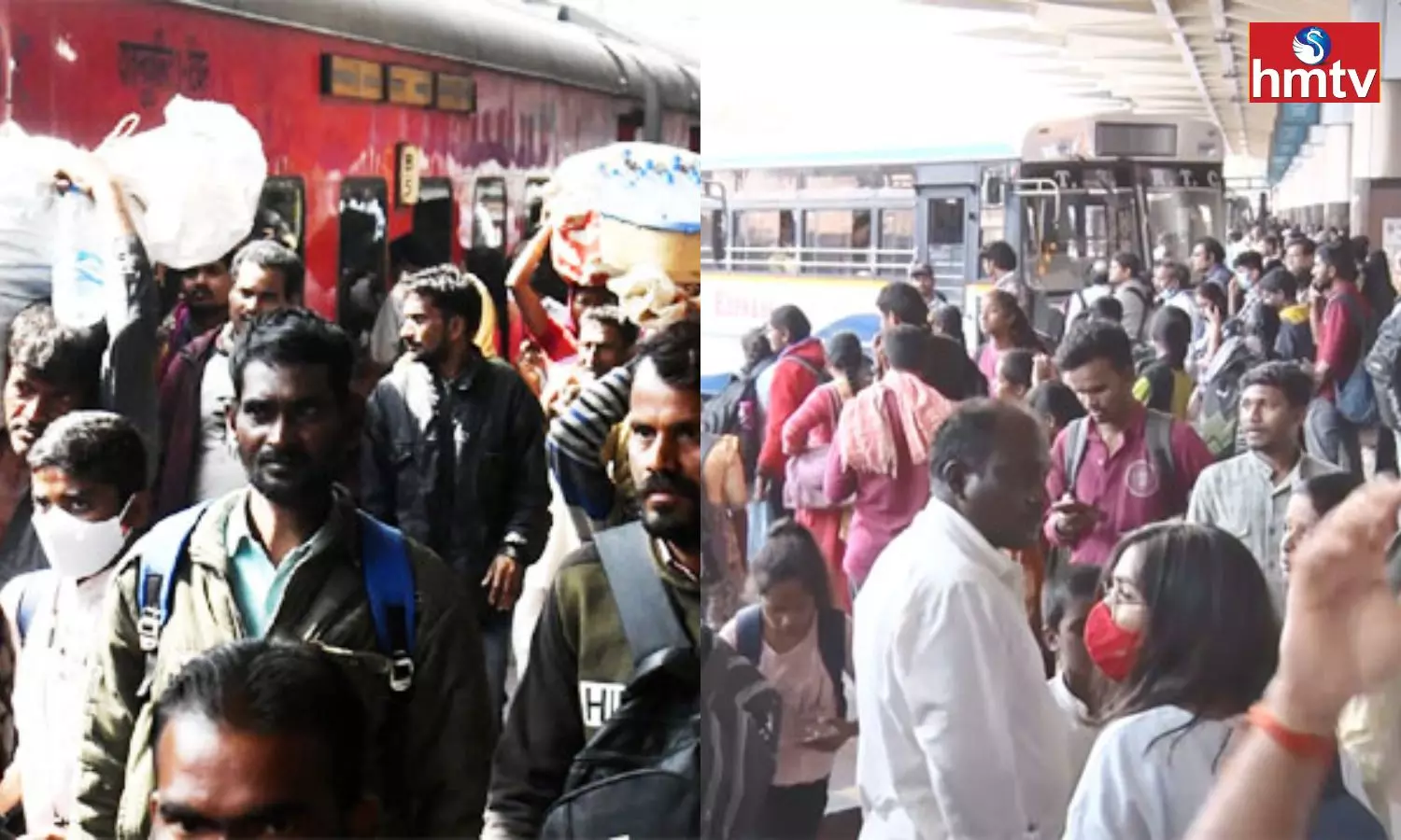 Bus Stands and Railway Stations are Crowded with Passengers